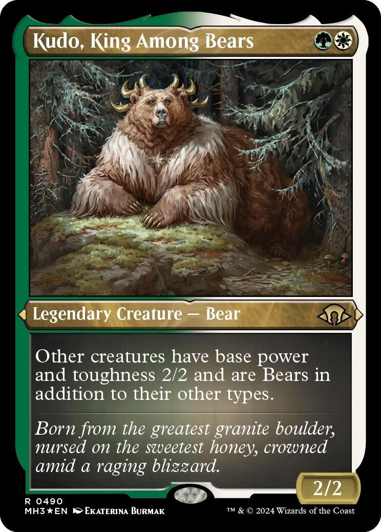 Kudo King Among Bears (Foil Etched) (490) [MH3] - MTG Single