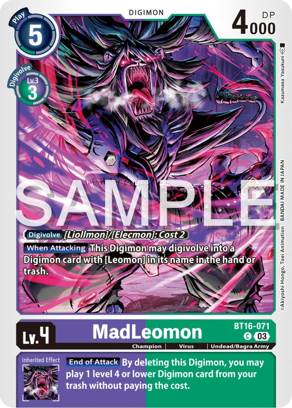 MadLeomon (16071) [BT16] - Digimon Card Game Single