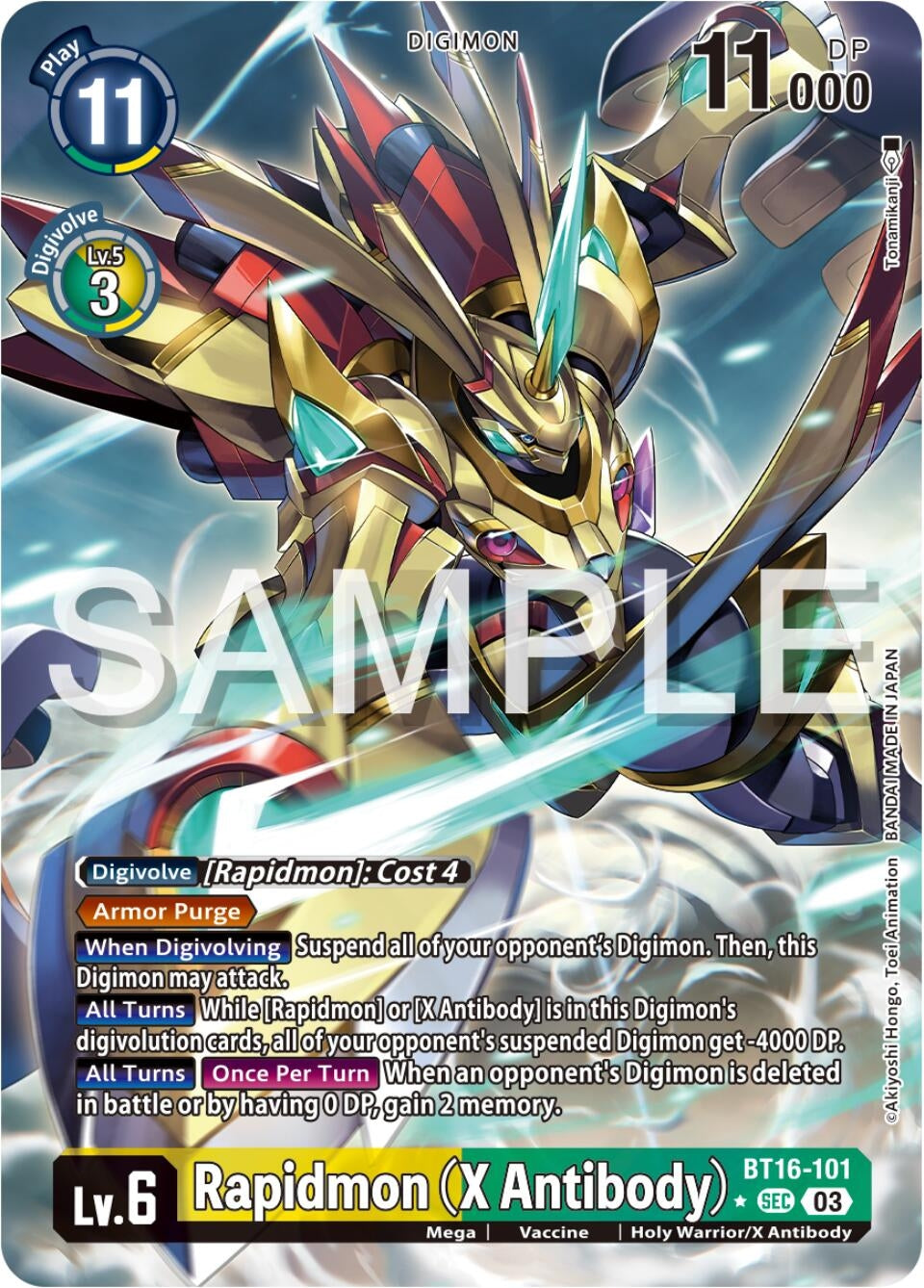 Rapidmon (X Antibody) (Alternate Art) (16101) [BT16] - Digimon Card Game Single