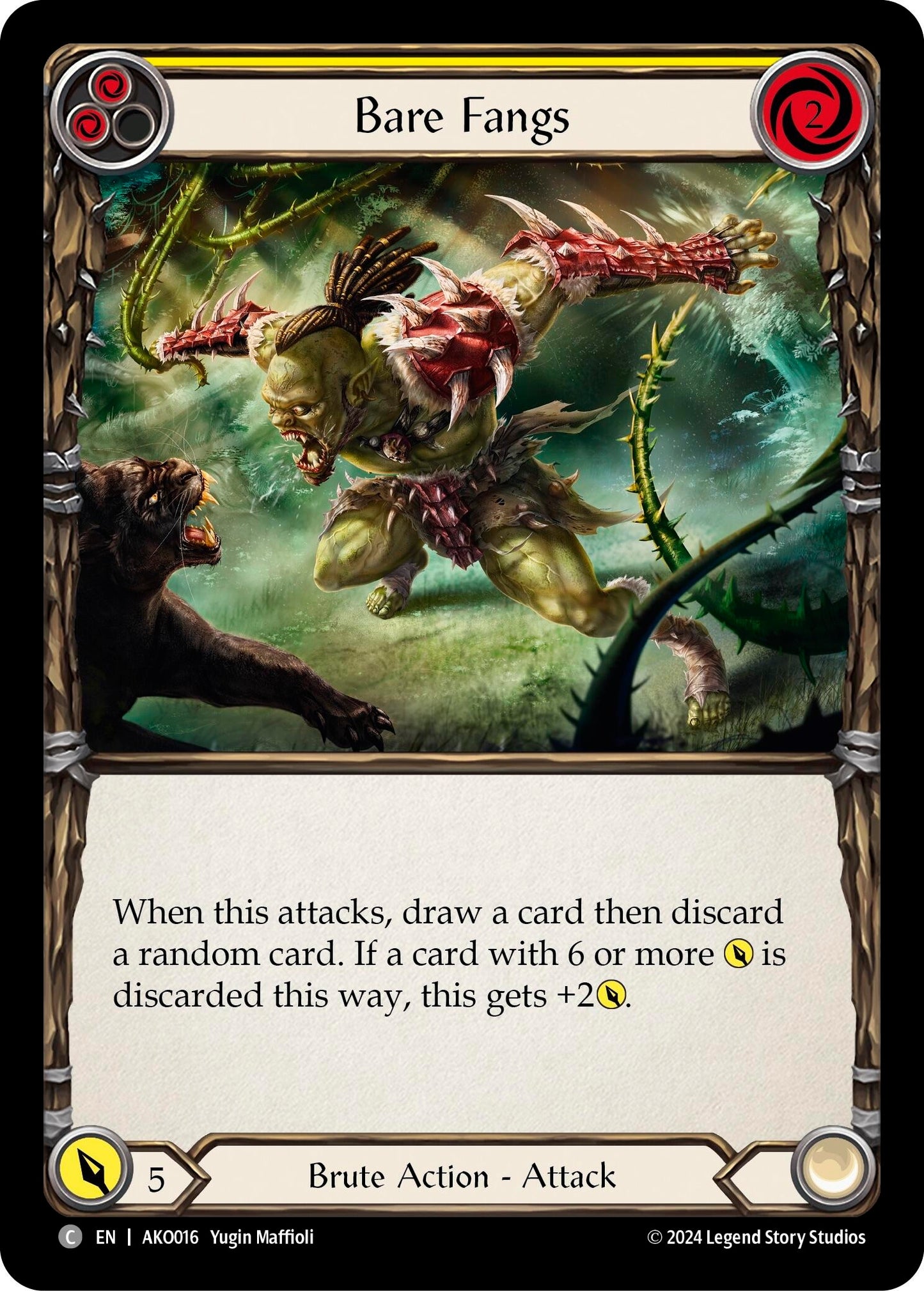 Bare Fangs (Yellow) (16) - Flesh and Blood TCG Single