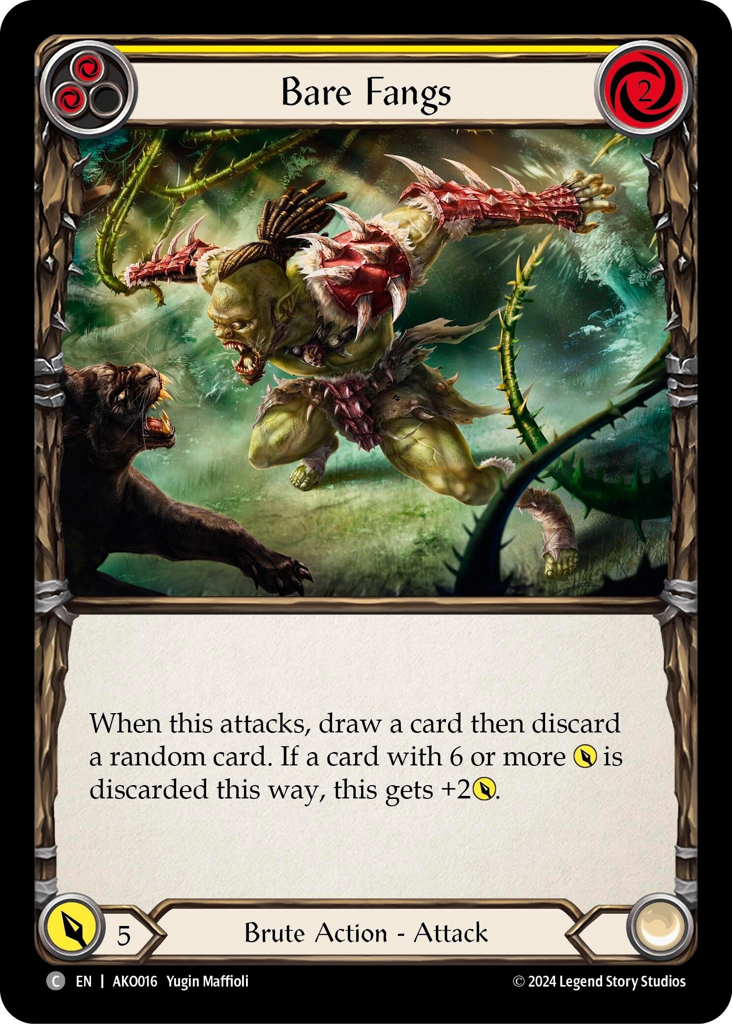Bare Fangs (Yellow) (16) - Flesh and Blood TCG Single