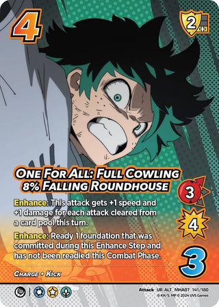 One For All: Full Cowling 8% Falling Roundhouse (Alternate Art) (141) [MHA7] - UniVersus Single