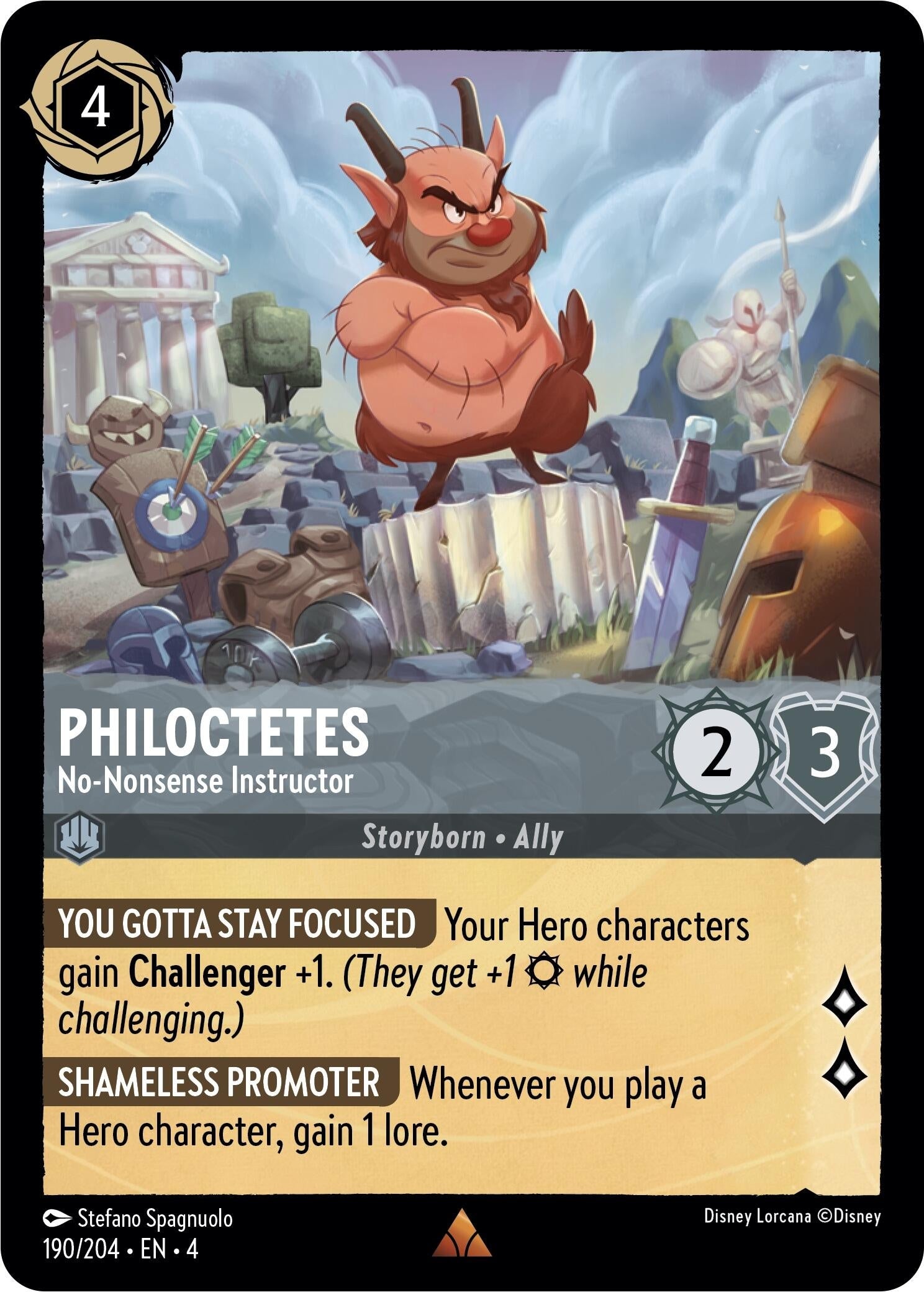 Philoctetes - No-Nonsense Instructor (190) (4) - Disney Lorcana Single