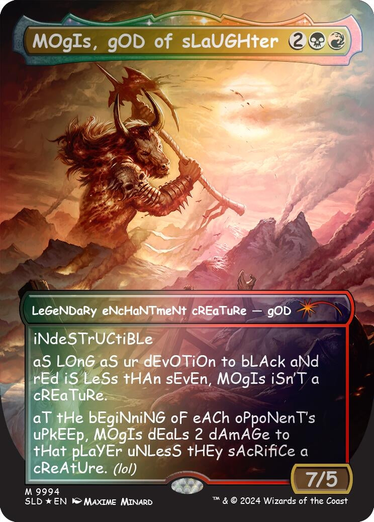MOgIs gOD of sLaUGHter (9994) (Rainbow Foil) (9994) [SLD] - MTG Single