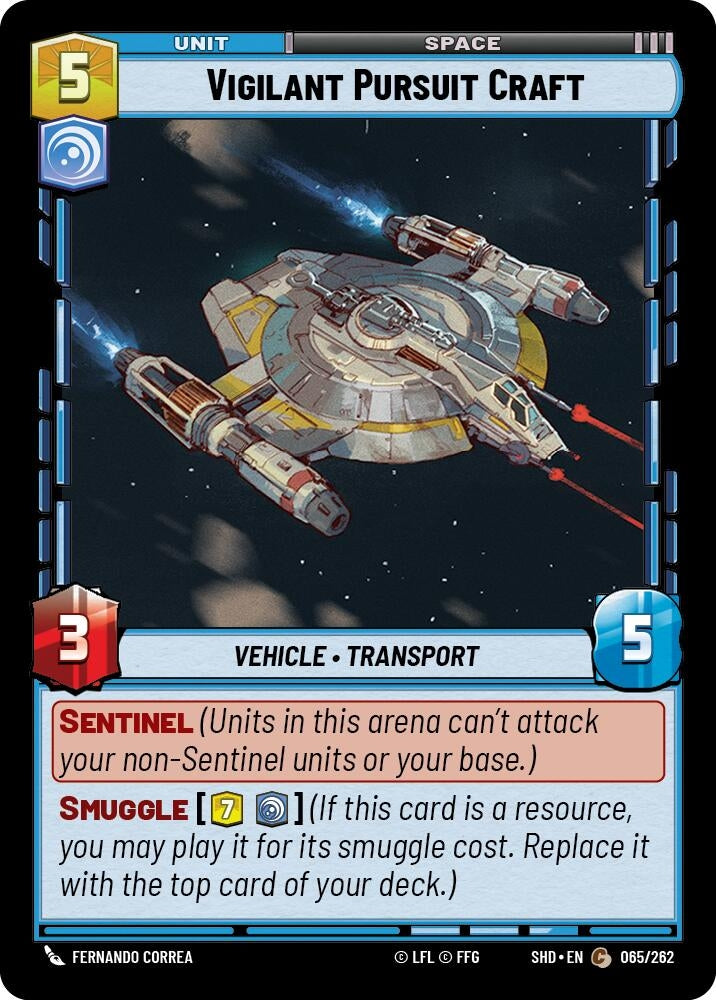 Vigilant Pursuit Craft (65) (SHD) - Star Wars: Unlimited Single
