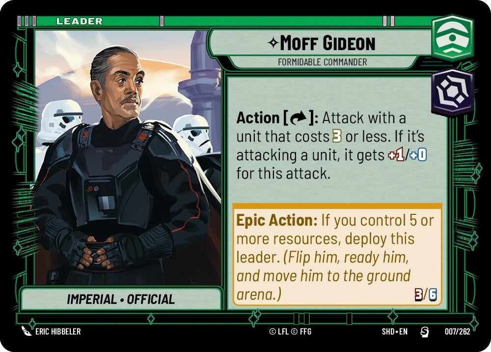 Moff Gideon - Formidable Commander (7) (SHD) - Star Wars: Unlimited Single