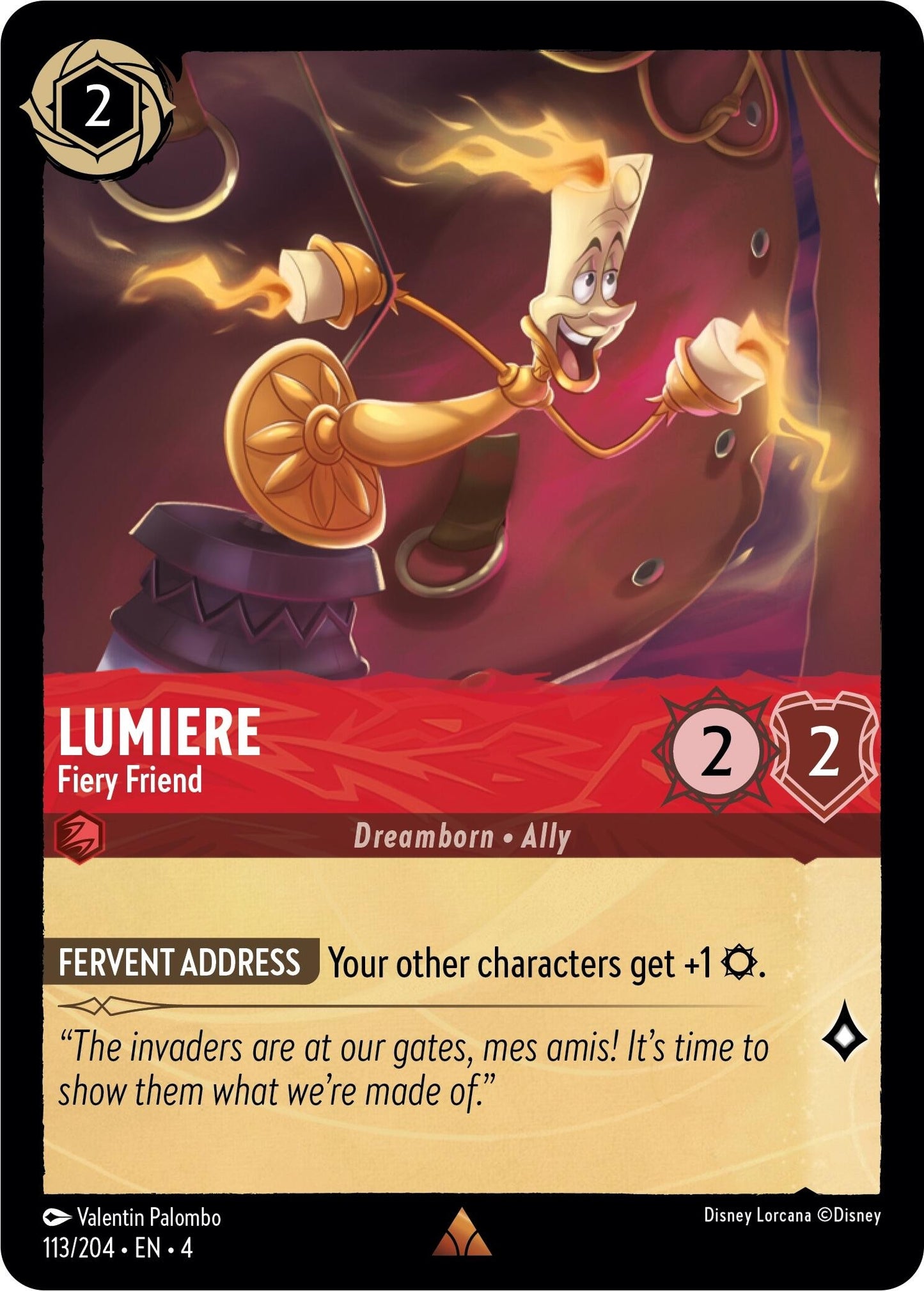 Lumiere - Fiery Friend (113) (4) - Disney Lorcana Single