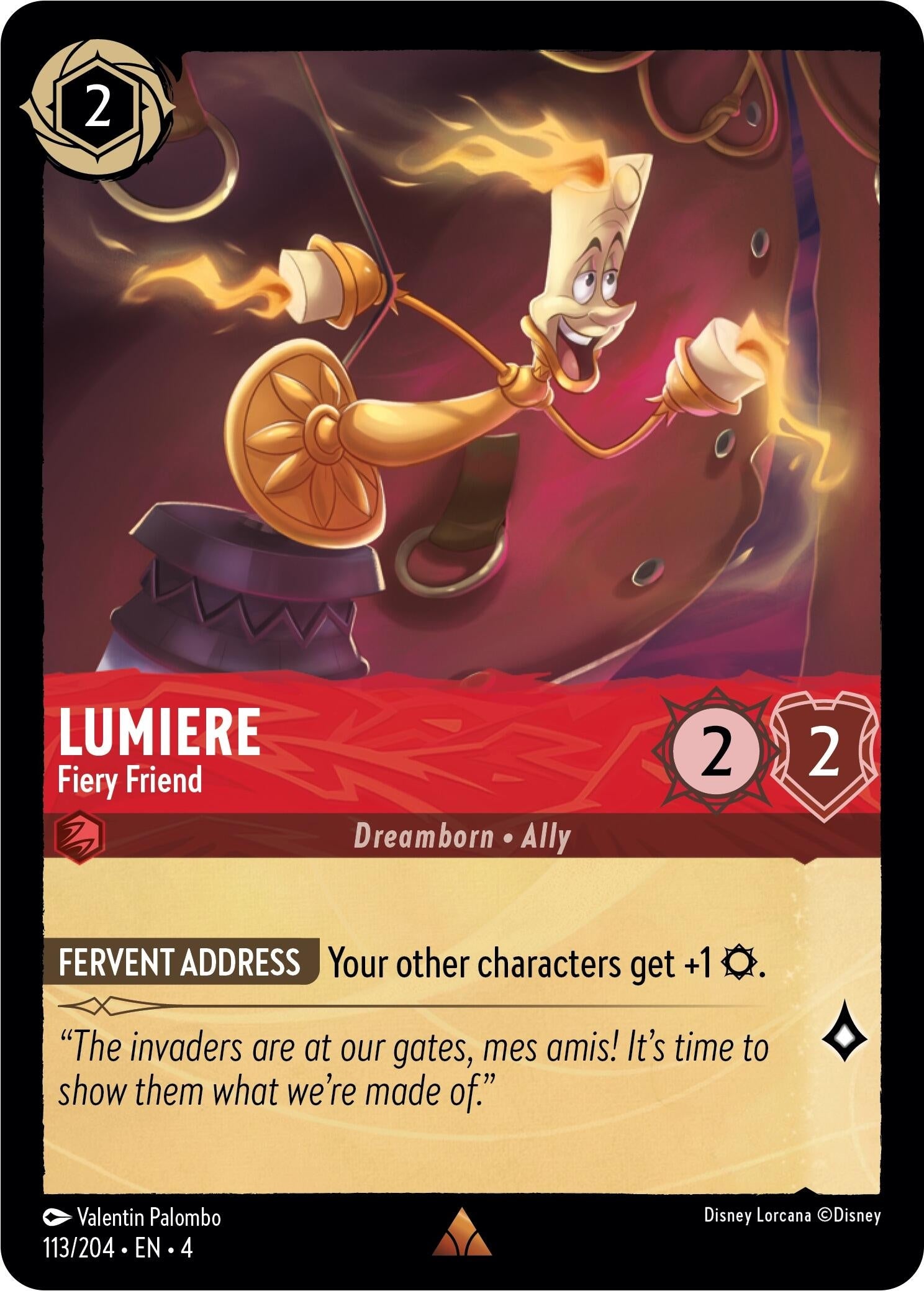 Lumiere - Fiery Friend (113) (4) - Disney Lorcana Single