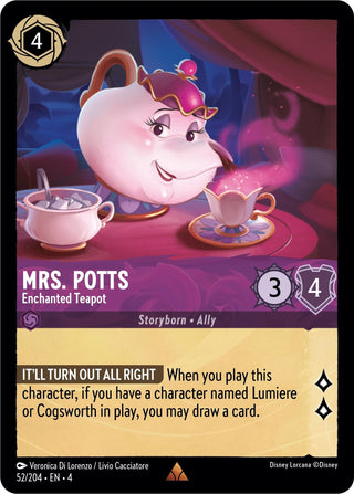 Mrs. Potts - Enchanted Teapot (52) (4) - Disney Lorcana Single