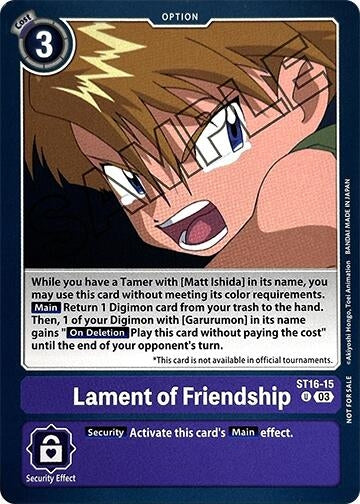 Lament of Friendship (Demo Deck Exclusive) (1615) [ST-16] - Digimon Card Game Single