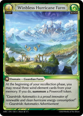 Image for Winbless Hurricane Farm (158) (Mercurial Heart) - Grand Archive TCG