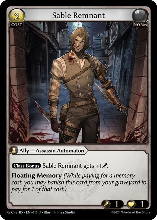 Image for Sable Remnant (017) (Tristan Re:Collection, Shadowdancer) - Grand Archive TCG