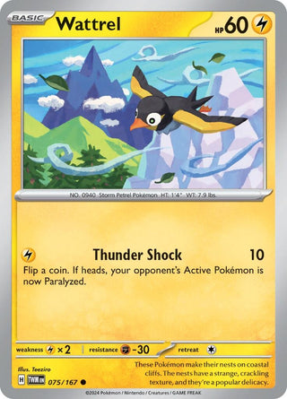 Image for Wattrel (075/167) (SV06: Twilight Masquerade) - Pokemon