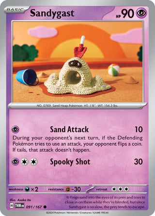 Image for Sandygast (091/167) (SV06: Twilight Masquerade) - Pokemon