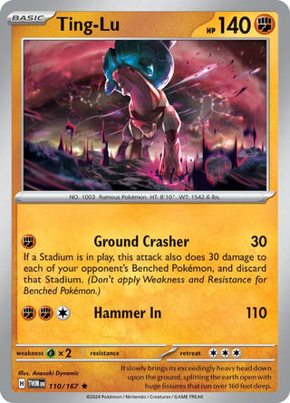 Image for Ting-Lu (110/167) (SV06: Twilight Masquerade) - Pokemon
