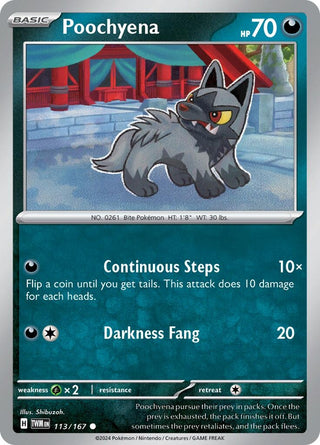 Image for Poochyena (113/167) (SV06: Twilight Masquerade) - Pokemon