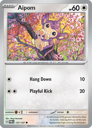 Image for Aipom (137/167) (SV06: Twilight Masquerade) - Pokemon