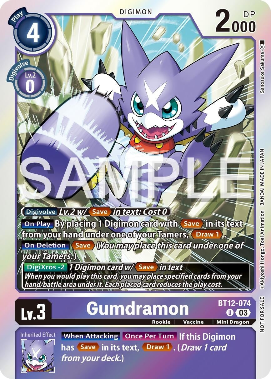 Gumdramon - BT12-074 (Official Tournament Vol.13 Winner Pack) (12074) [BT12] - Digimon Card Game Single