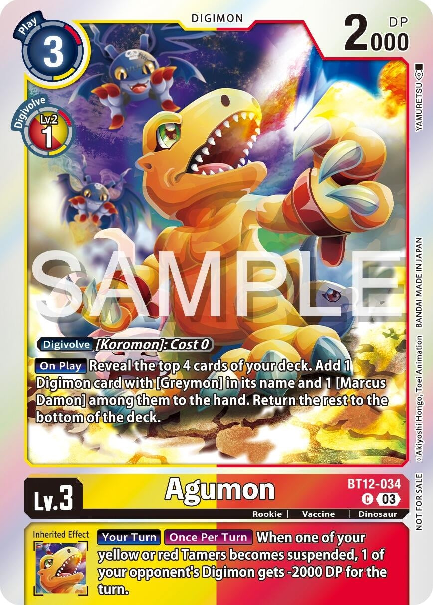 Agumon - BT12-034 (Official Tournament Vol.13 Winner Pack) (12034) [BT12] - Digimon Card Game Single