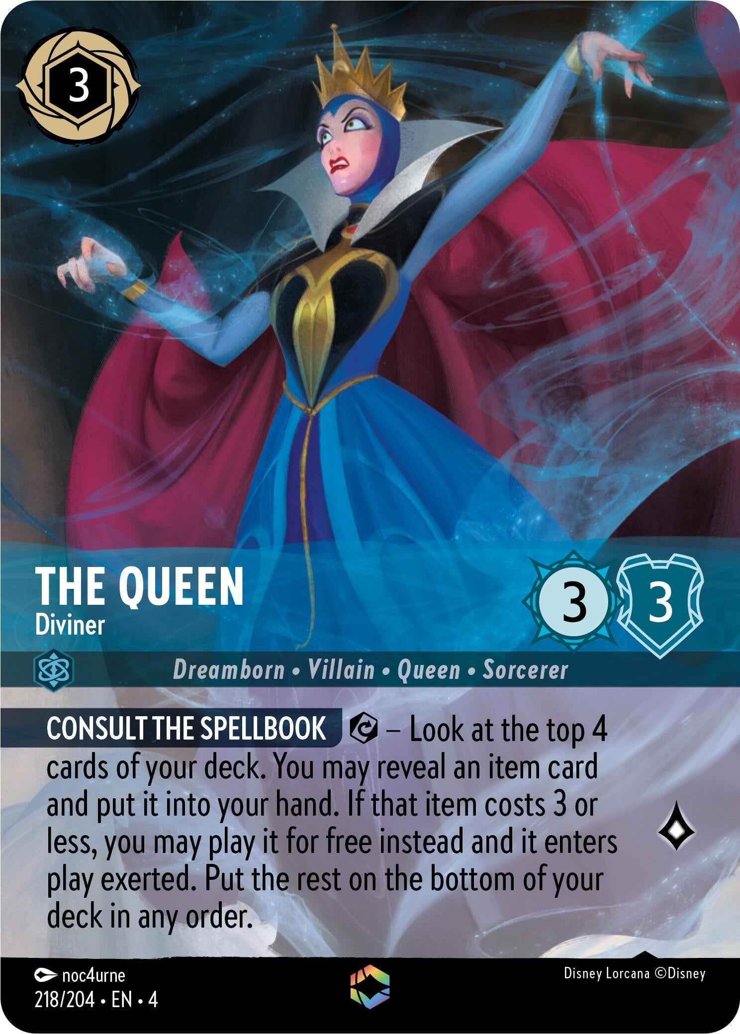The Queen - Diviner (Enchanted) (218) (4) - Disney Lorcana Single
