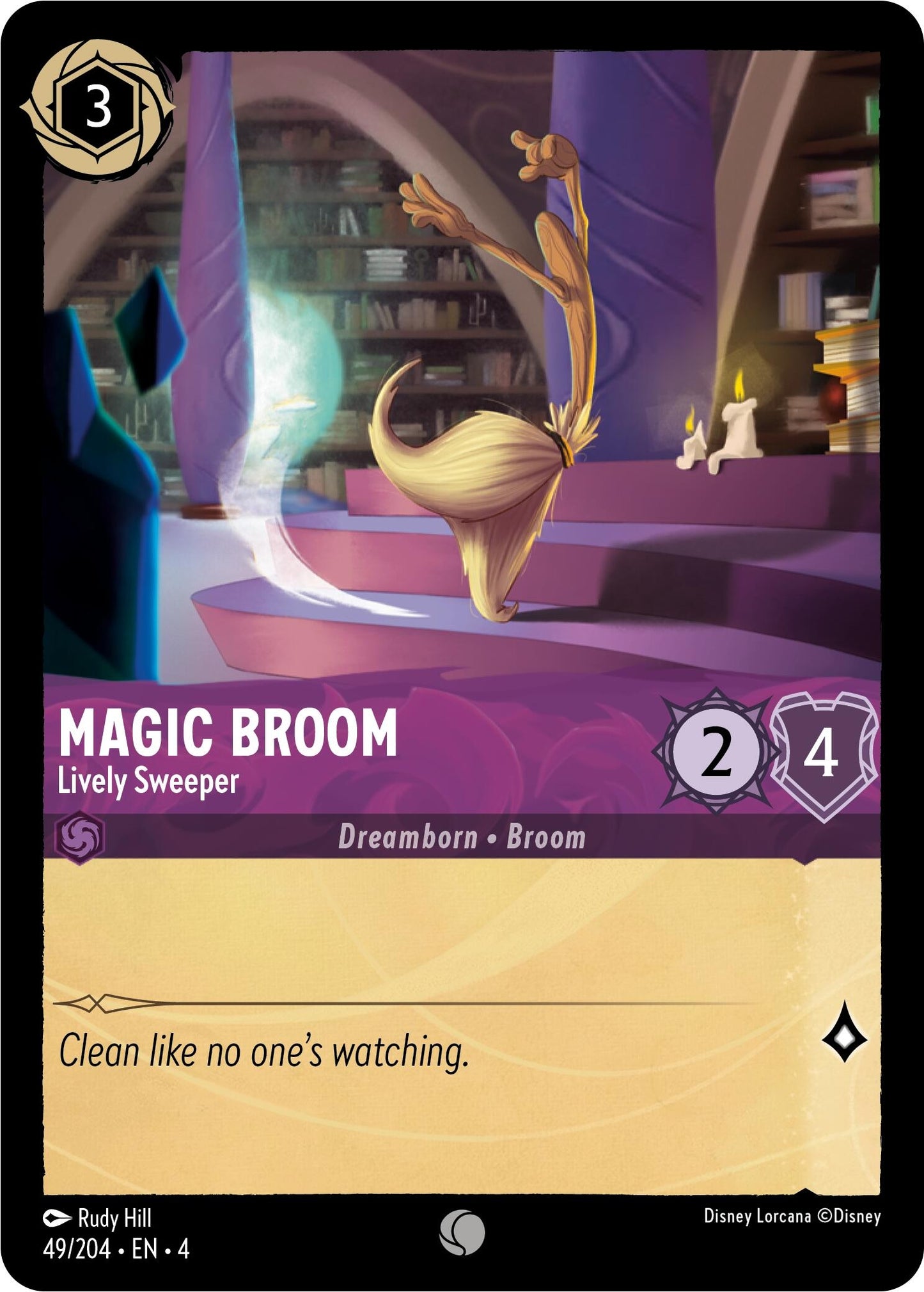 Magic Broom - Lively Sweeper (49) (4) - Disney Lorcana Single