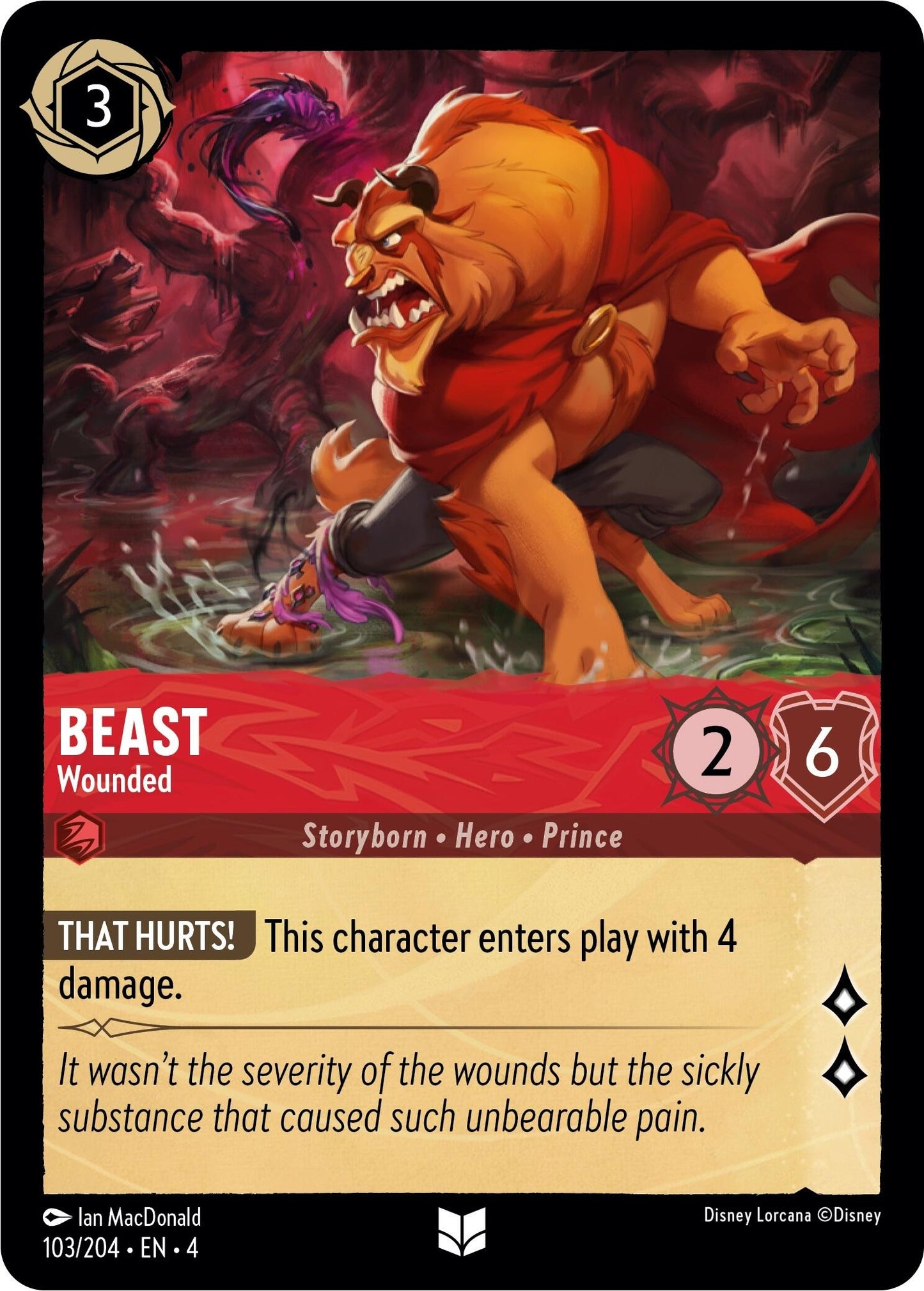 Beast - Wounded (103) (4) - Disney Lorcana Single