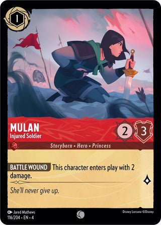 Mulan - Injured Soldier (116) (4) - Disney Lorcana Single