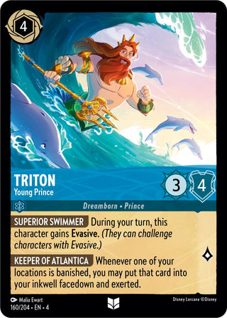Triton - Young Prince (160) (4) - Disney Lorcana Single