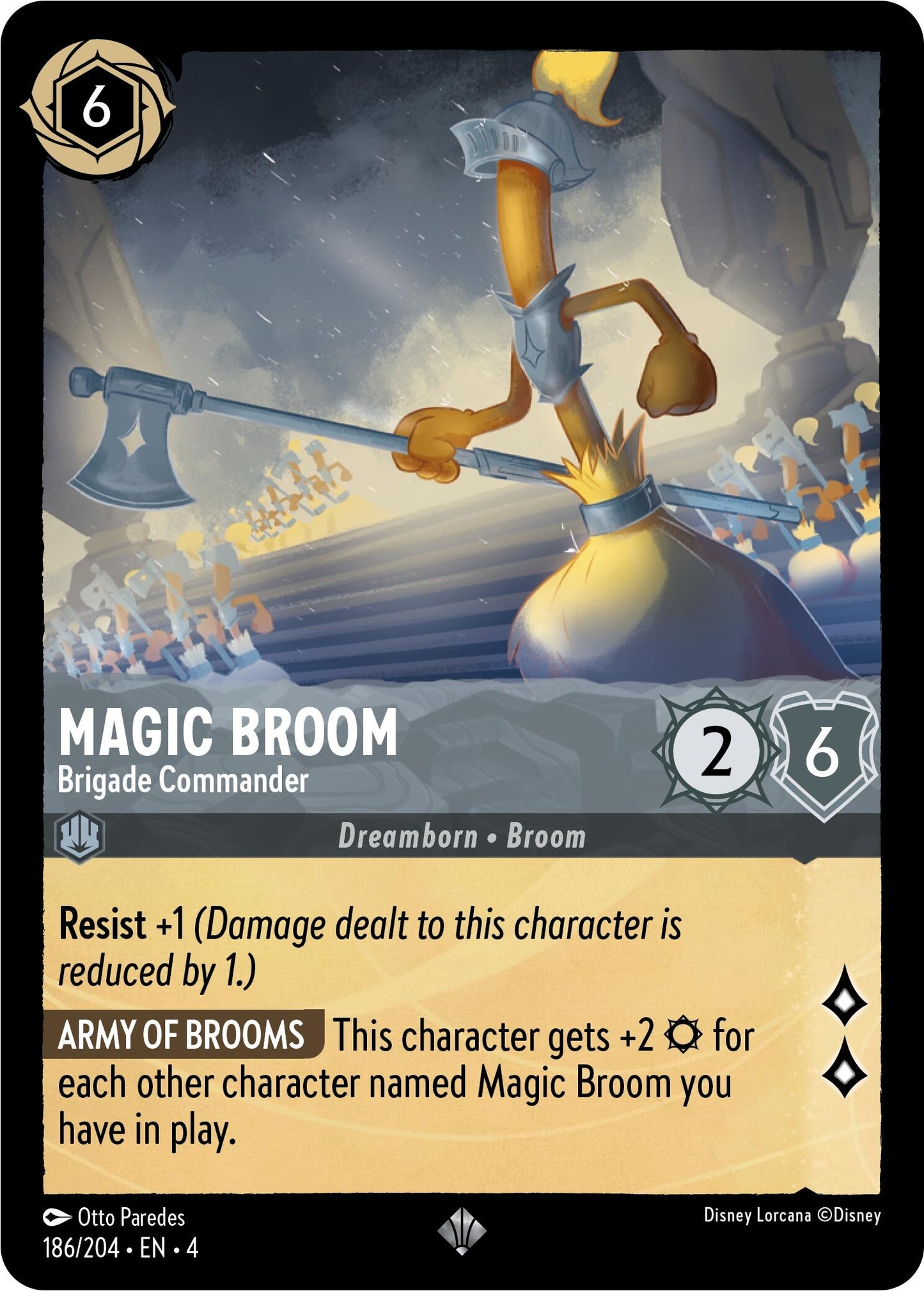 Magic Broom - Brigade Commander (186) (4) - Disney Lorcana Single