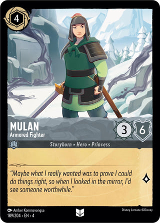 Mulan - Armored Fighter (189) (4) - Disney Lorcana Single
