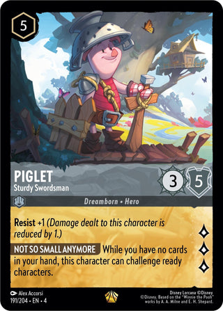 Piglet - Sturdy Swordsman (191) (4) - Disney Lorcana Single