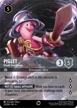 Piglet - Sturdy Swordsman (Enchanted) (221) (4) - Disney Lorcana Single