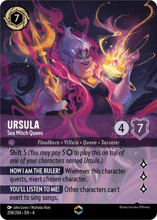 Ursula - Sea Witch Queen (Enchanted) (208) (4) - Disney Lorcana Single
