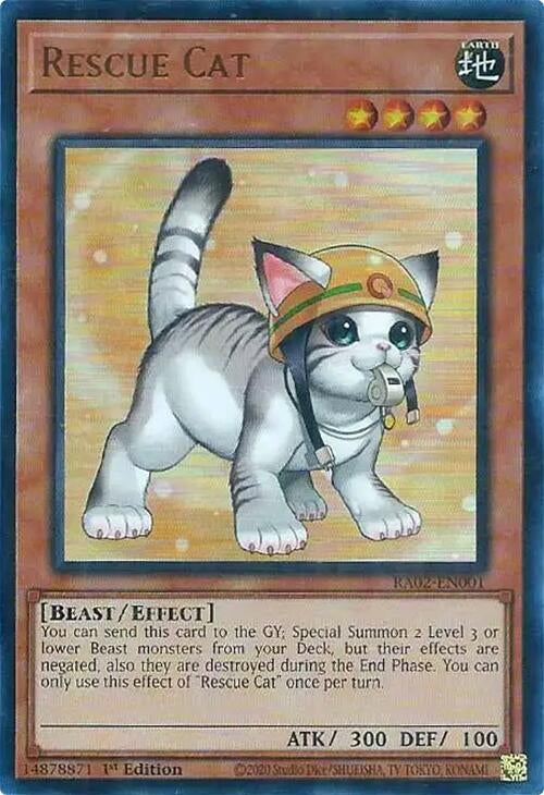 Rescue Cat (Alternate Art) (UR) (2001) (RA02) - YuGiOh Single