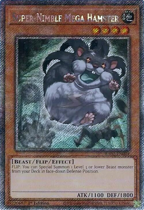 Super-Nimble Mega Hamster (Platinum Secret Rare) (2004) (RA02) - YuGiOh Single