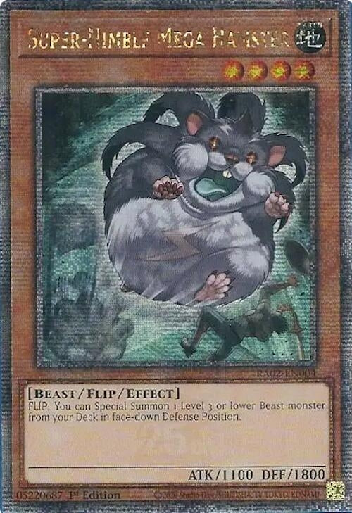 Super-Nimble Mega Hamster (Quarter Century Secret Rare) (2004) (RA02) - YuGiOh Single