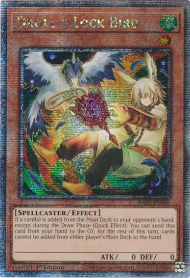 Droll & Lock Bird (Alternate Art) (Quarter Century Secret Rare) (2006) (RA02) - YuGiOh Single