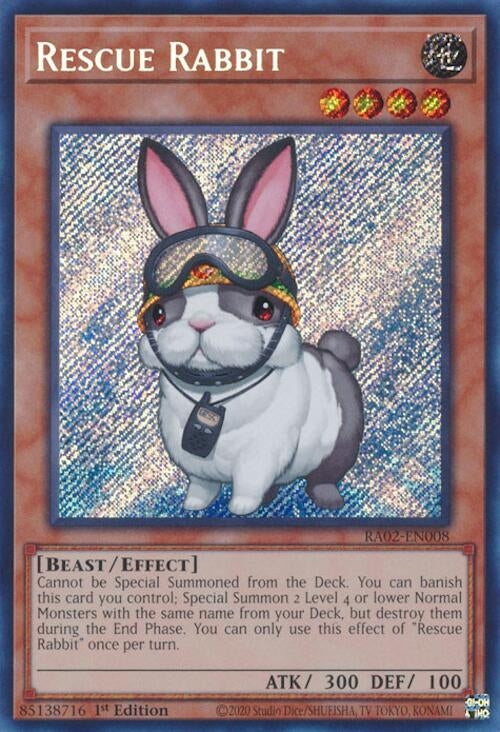 Rescue Rabbit (Secret Rare) (2008) (RA02) - YuGiOh Single