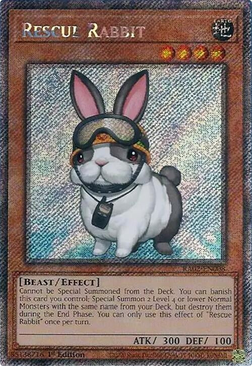 Rescue Rabbit (Platinum Secret Rare) (2008) (RA02) - YuGiOh Single