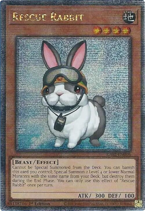 Rescue Rabbit (Quarter Century Secret Rare) (2008) (RA02) - YuGiOh Single