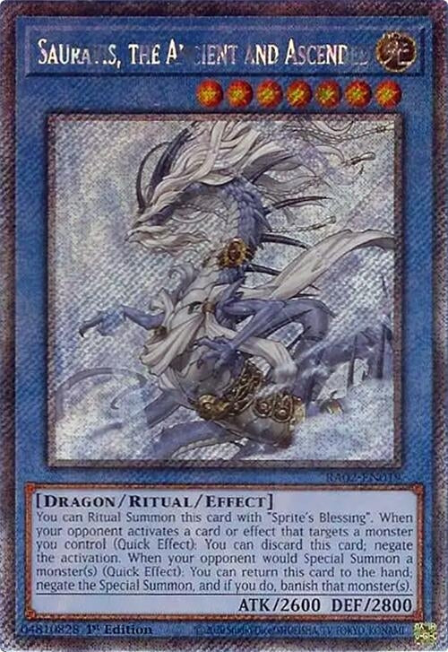Sauravis the Ancient and Ascended (Platinum Secret Rare) (2019) (RA02) - YuGiOh Single