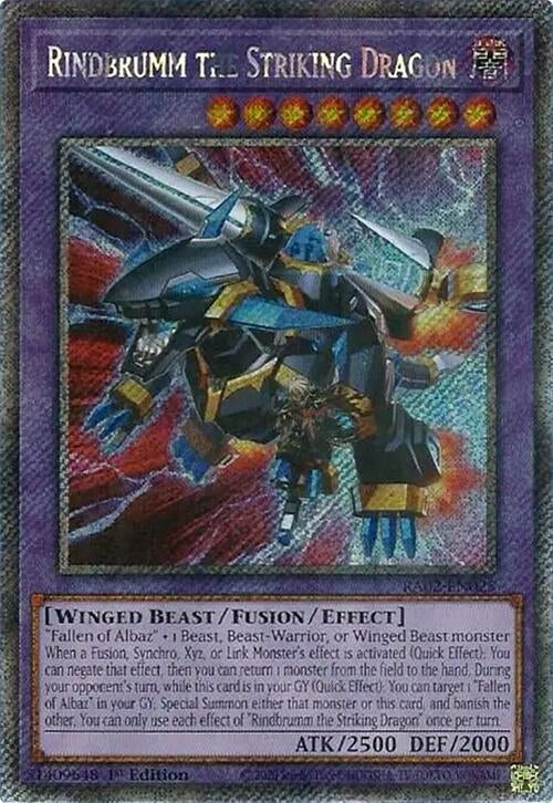 Rindbrumm the Striking Dragon (Platinum Secret Rare) (2025) (RA02) - YuGiOh Single
