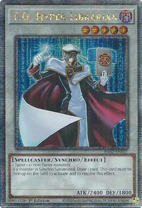 T.G. Hyper Librarian (Quarter Century Secret Rare) (2027) (RA02) - YuGiOh Single