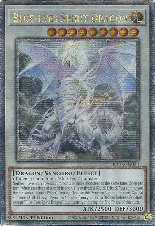 Blue-Eyes Spirit Dragon (Quarter Century Secret Rare) (2030) (RA02) - YuGiOh Single
