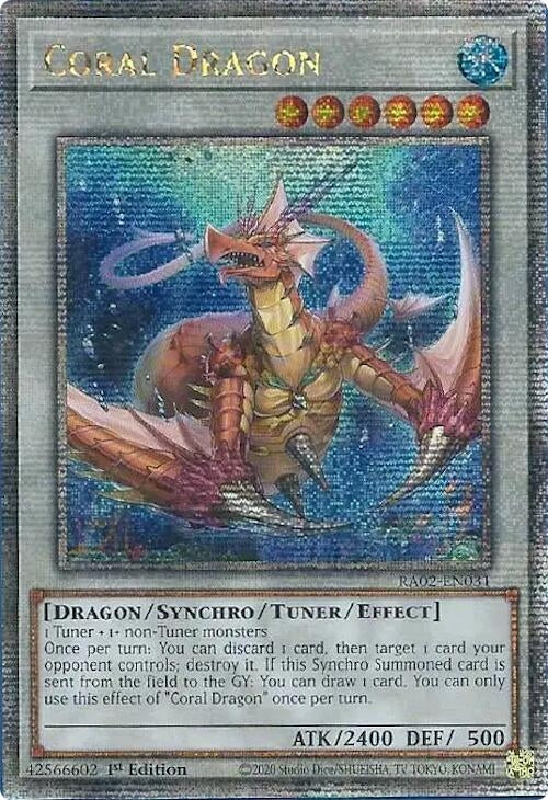 Coral Dragon (Quarter Century Secret Rare) (2031) (RA02) - YuGiOh Single