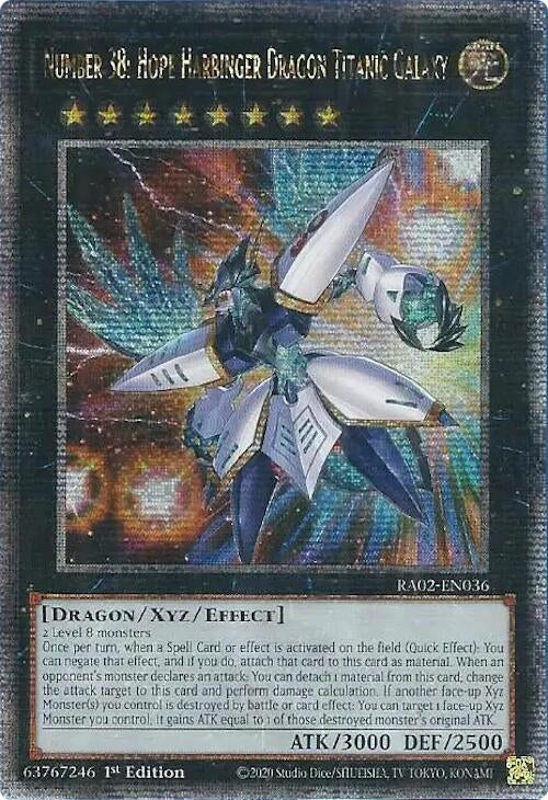 Number 38: Hope Harbinger Dragon Titanic Galaxy (Quarter Century Secret Rare) (2036) (RA02) - YuGiOh Single