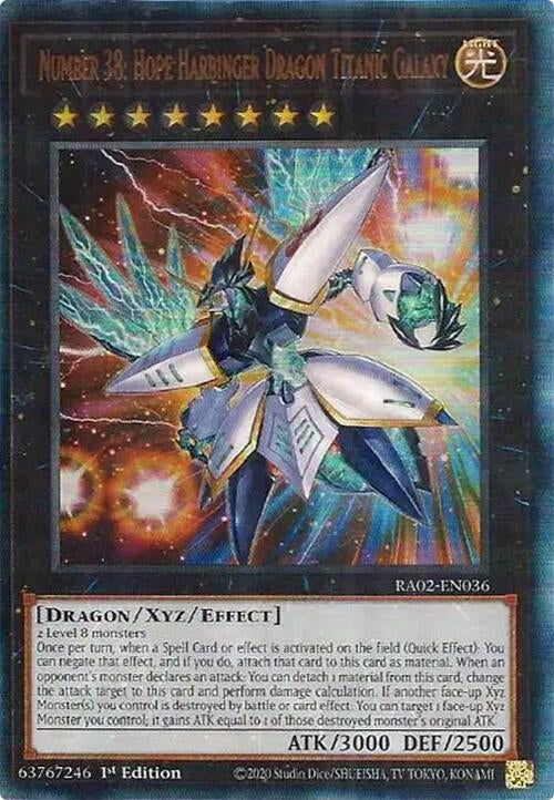 Number 38: Hope Harbinger Dragon Titanic Galaxy (PUR) (2036) (RA02) - YuGiOh Single