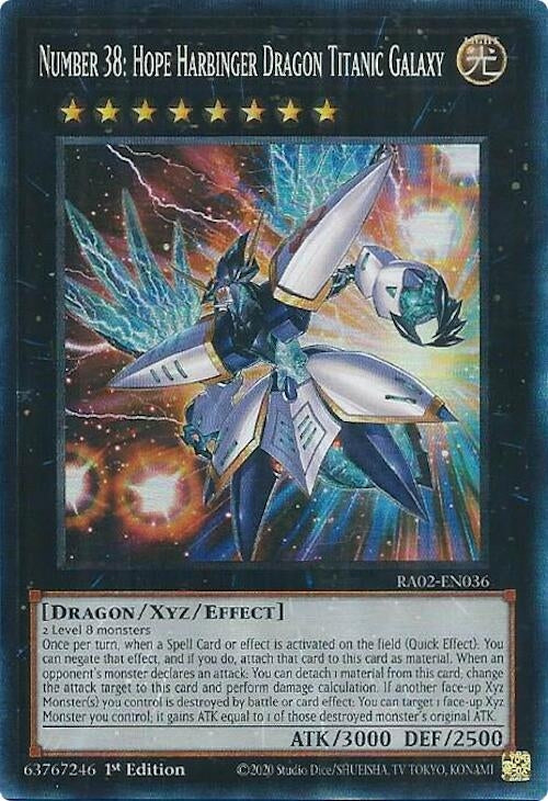Number 38: Hope Harbinger Dragon Titanic Galaxy (PCR) (2036) (RA02) - YuGiOh Single