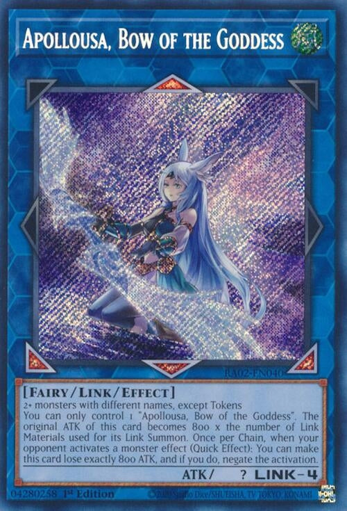 Apollousa Bow of the Goddess (Alternate Art) (Secret Rare) (2040) (RA02) - YuGiOh Single