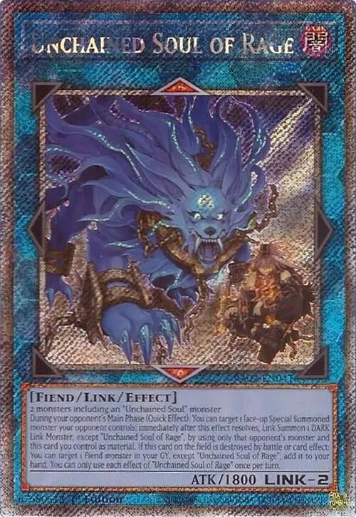 Unchained Soul of Rage (Platinum Secret Rare) (2041) (RA02) - YuGiOh Single